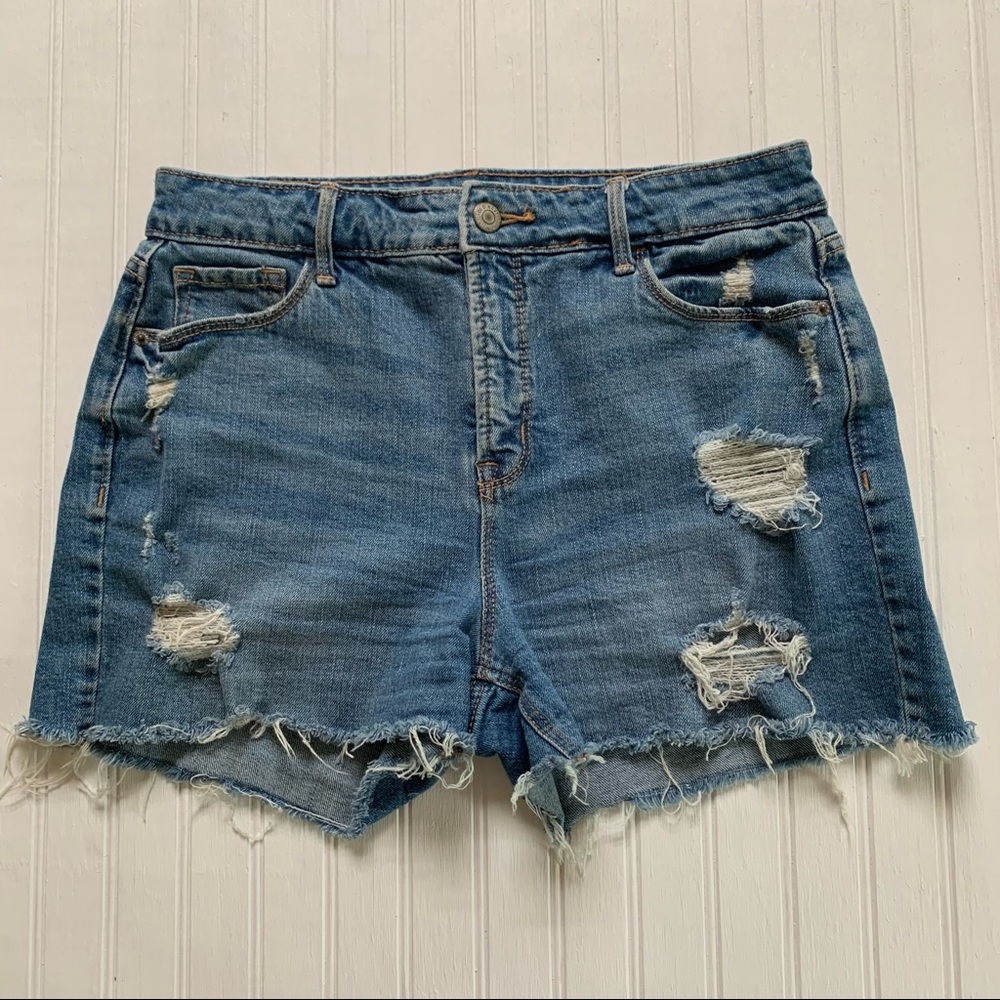 Old Navy Distressed High Rise Aspen Denim Shorts